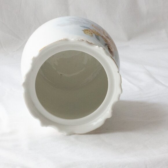 Antique c. 1891 Coiffe Limoges France Putti Cherubs Angels Porcelaine Jar 6"x 6" - Picture 5 of 8